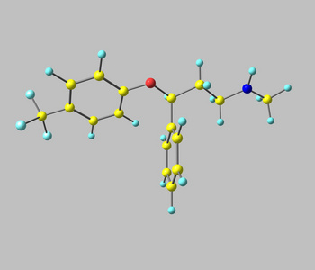 fontex氟西汀分子上灰色孤立照片