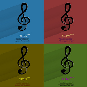 颜色设置音乐元素说明 web 图标，平面设计