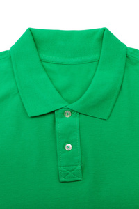 绿色 polo 衫特写衣领