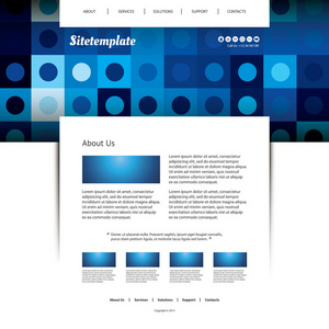 带有蓝色抽象头设计网站模板