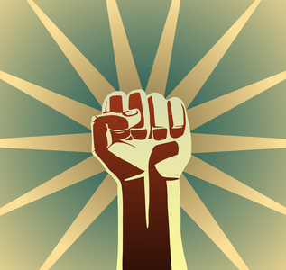 革命拳头照片