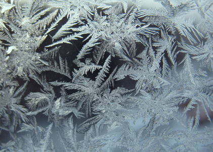 在冬天窗户上的冰霜模式