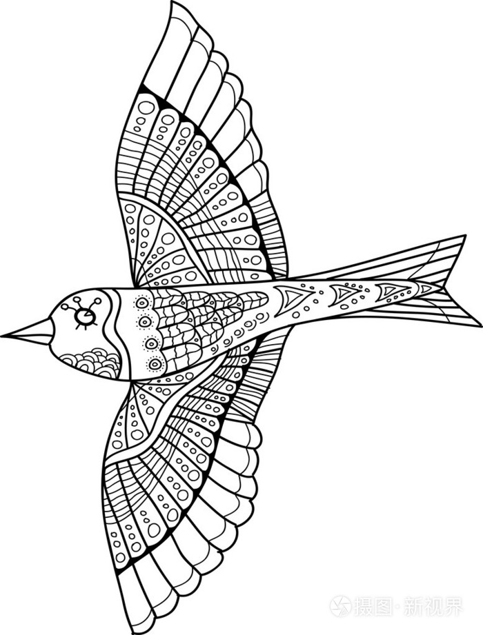抽象的鸟飞插画-正版商用图片1gglxz-摄图新视界