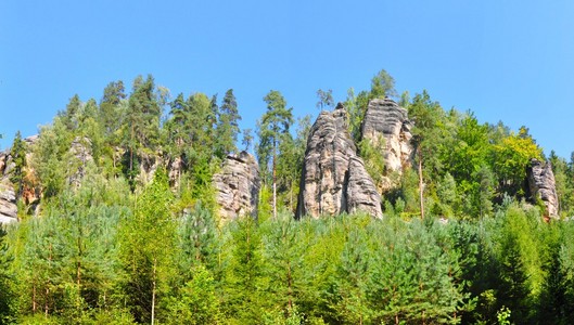 大块的岩石全景