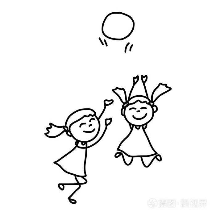 卡通人物快乐女孩插画-正版商用图片1ggn28-摄图新视界