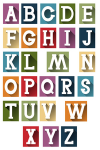 多彩的复古字母表
