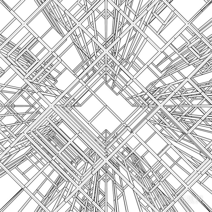 抽象建筑结构矢量插画-正版商用图片1ggssl-摄图新视界