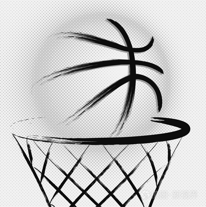 简单的篮球海报手绘图图片