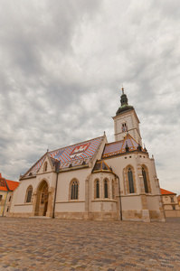 教会的圣马克 十三 c.。克罗地亚萨格勒布