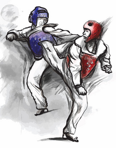 跆拳道图片背影图片