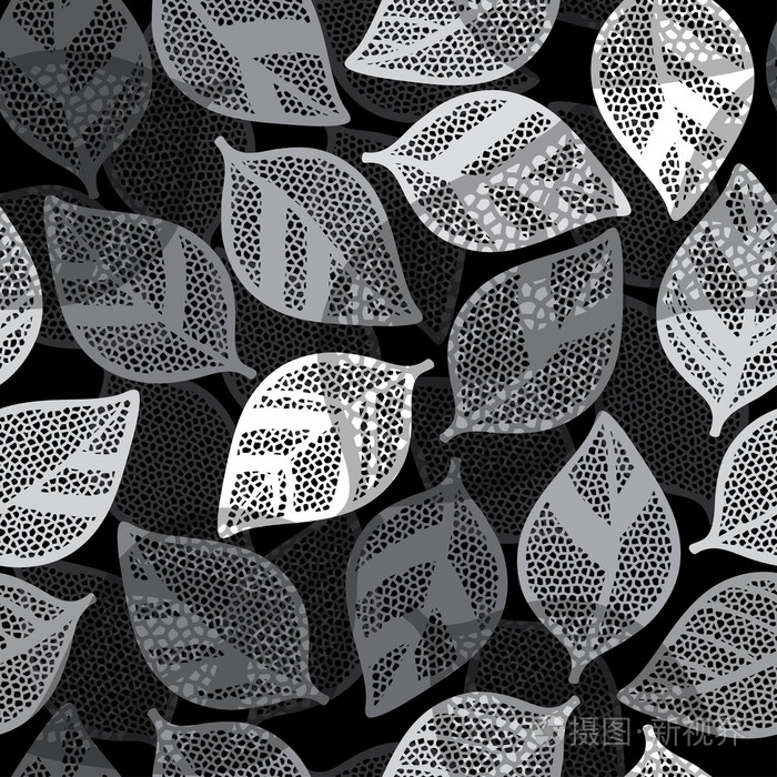 用抽象树叶图案