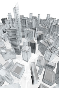城市建筑 3d 模型
