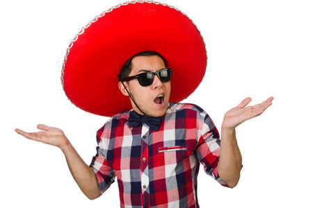 滑稽墨西哥宽边帽的概念与