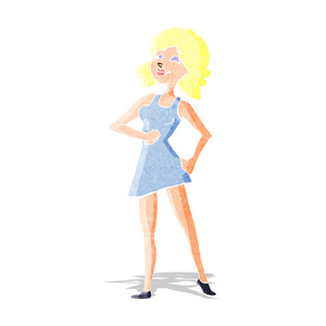 女人的高傲自信两手叉腰调皮的女人看不起.有魅力的女人评判别人.