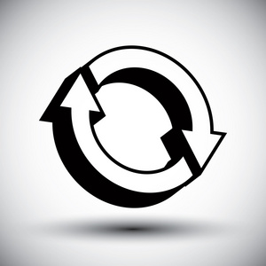 重新加载刷新箭头闭环矢量简单单一颜色图标照片