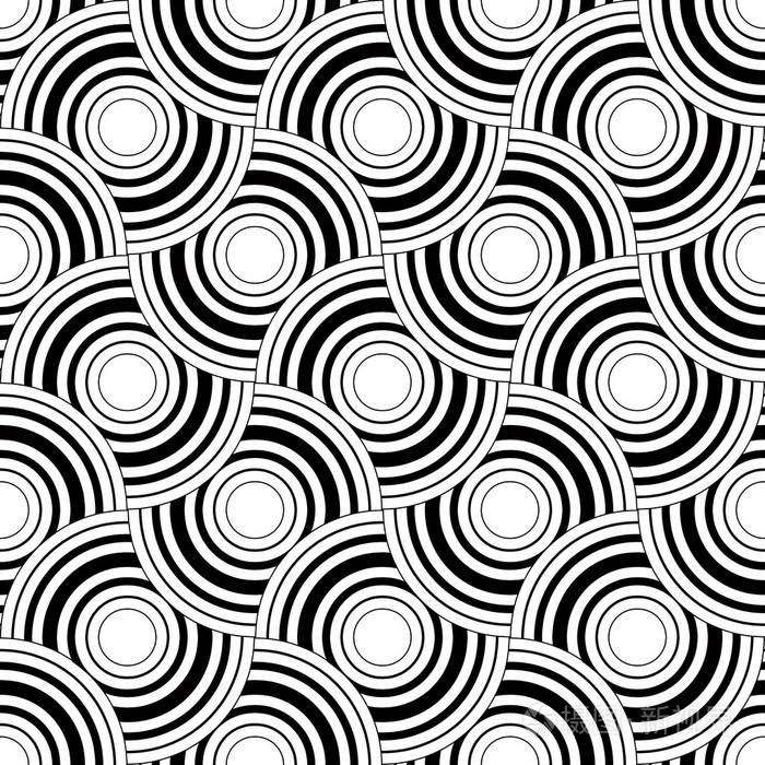 无缝的几何图案，简单的矢量黑色和白色的条纹