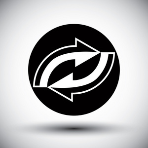 重新加载刷新箭头闭环矢量简单单一颜色图标照片