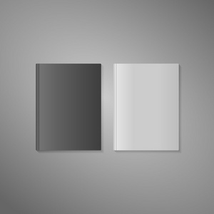 空白的书的封面，在白色和深色的变形