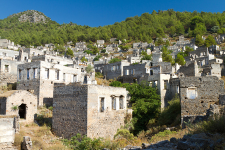 ruiny kayakoy, fethiye博德鲁姆卡阿盖的废墟