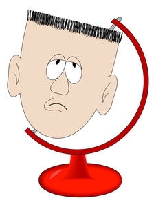 brushcut在全球范围内的人的头 ;照片