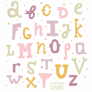 多色手绘制的字母表