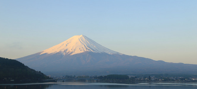 富士山，从湖河口湖的视图