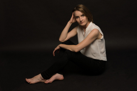 feet girlbeautiful woman legs in short blue skirt and stockings