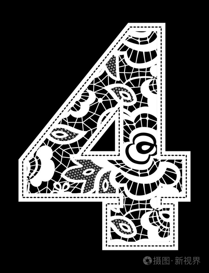 刺绣花边数字4插画 正版商用图片1gi9ar 摄图新视界 刺绣花边数字4插画 正版商用图片1gi9ar 摄图新视界