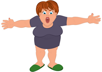 漫画卡通胖女人图片