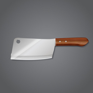 肉,灰色的背景上的菜刀.矢量图照片