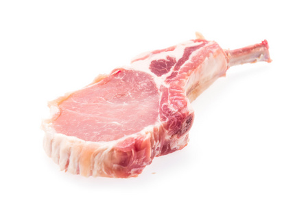 原料肉猪肉上白色孤立