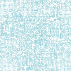 蓝色花边花朵纺织无缝图案背景