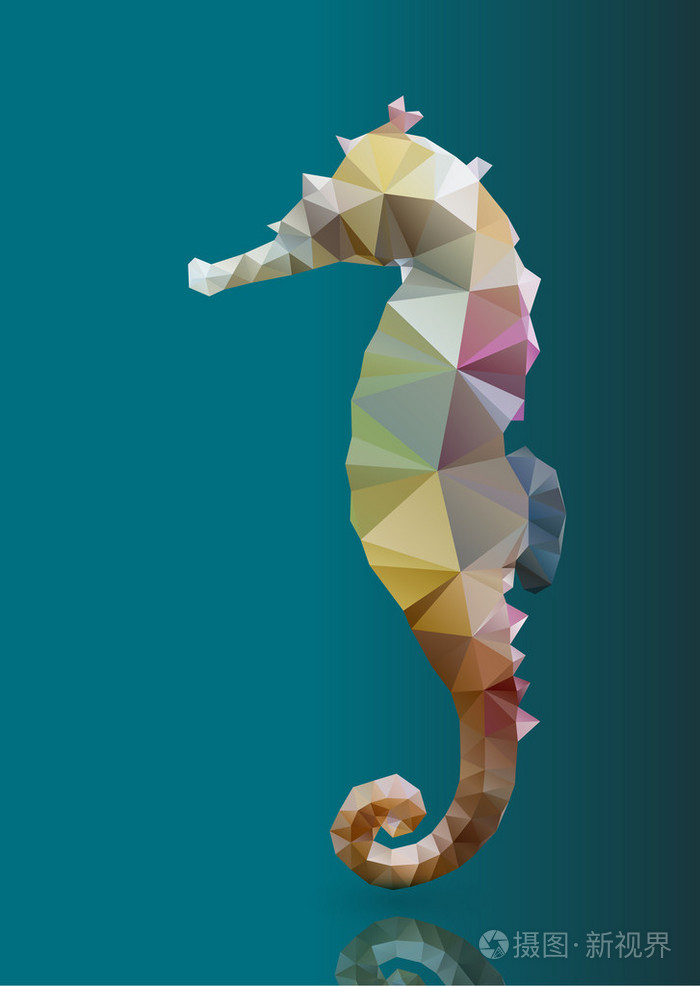 多边形的海马的抽象图