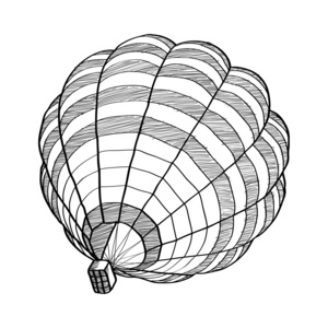 乱写乱画的线，eps 10 热空气气球矢量速写