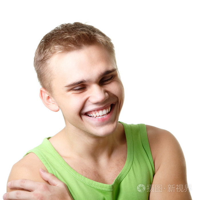 年轻人开心笑的情绪面孔