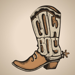 牛仔 boot.vector 图孤立敌人设计