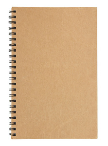 孤立与剪辑的白色背景上的棕色笔记本封面