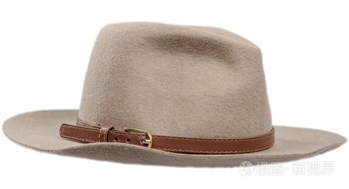 男式的毡帽白色背景上