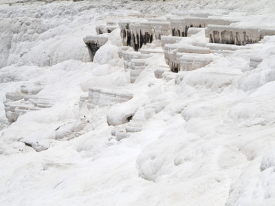 著名的白色钙石灰岩和池在土耳其伊斯坦堡