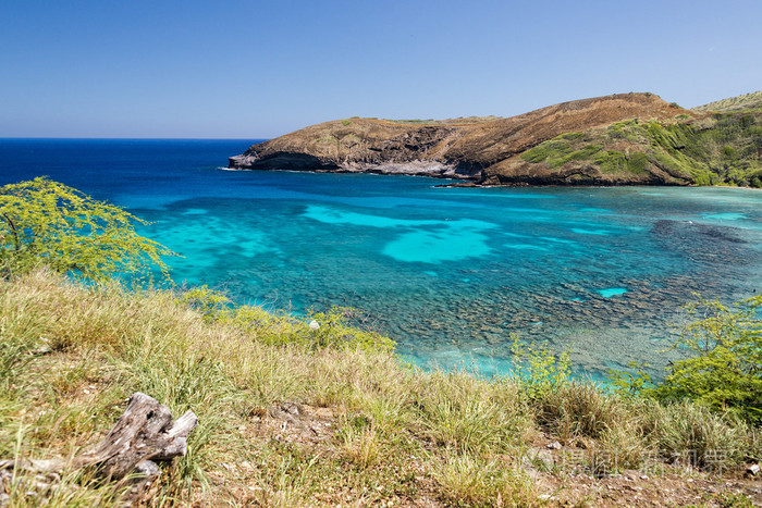 夏威夷瓦胡岛哈瑙马湾视图