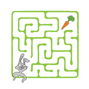 野兔与胡萝卜矢量迷宫,兔子与胡萝卜的迷宫照片
