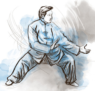 太极(太极拳.完整的中小型的手绘插图照片