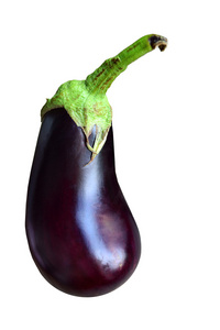 健康又美味的紫色茄子上白色孤立