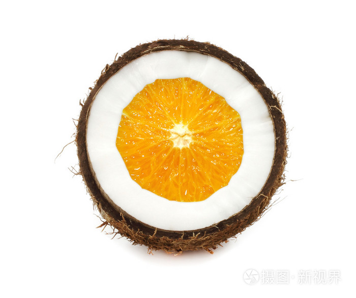 新鲜的椰子橙色