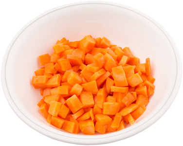 切碎的胡萝卜在碗里