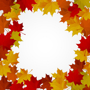 抽象背景与多彩的秋天叶子