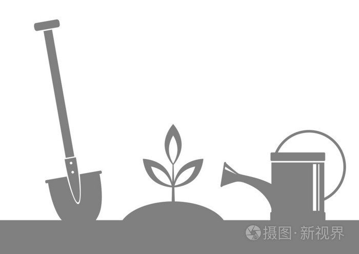 灰色花园图标插画 正版商用图片1gk5xh 摄图新视界