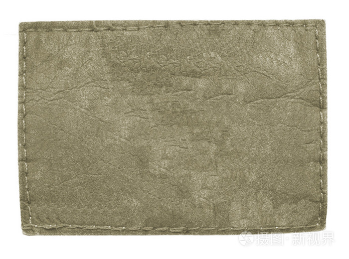 灰绿色皮革标签