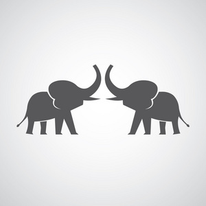 两只大象剪影照片