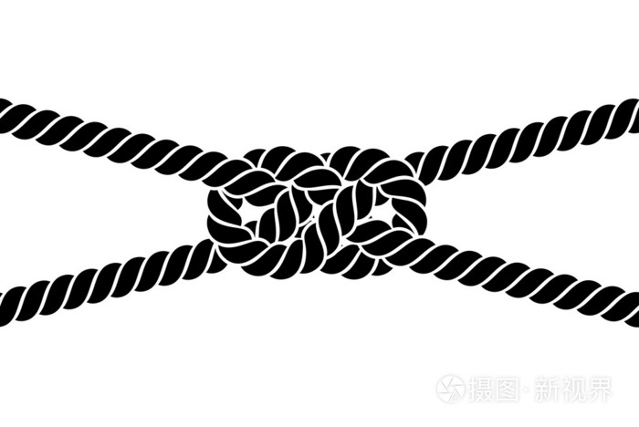 在白色背景上的绳子结